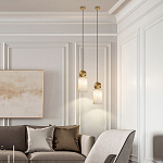 Подвесной светильник светодиодный с цилиндрическим плафоном Stone Helios варинант исполнения - 5 | Loft Concept в Омске