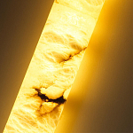 Подвесной светильник цилиндрической формы с плафоном из алебастра и металлическими торцами Темная Латунь 60 см Cryptocrystalline Stone варинант исполнения - 4 | Loft Concept в Омске