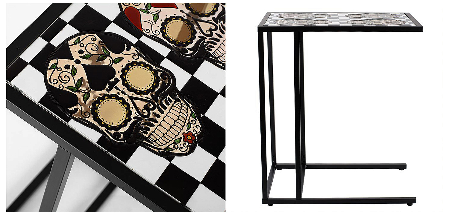 Приставной стол Skull on Chessboard Приставной стол Skull on Chessboard - Loft-Concept в Омске