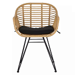 Стул с ротанговым плетением Wicker Half Chair с подлокотниками варинант исполнения - 1 | Loft Concept в Омске
