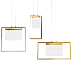 Подвесной геометрический светильник со стеклом Rectangle Geometry Trio Glass Chandelier варинант исполнения - 1 | Loft Concept в Омске