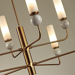 Люстра на штанге с 8-ю цилиндрическими матовыми плафонами и шарами из камня Orb Essence варинант исполнения - 3 | Loft Concept в Омске