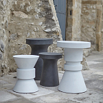 Приставной стол из искусственного камня Chess Black варинант исполнения - 4 | Loft Concept в Омске