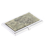 Визитница карманная металлическая с накладкой из натурального камня Апатит Stone Business Card Holders варинант исполнения - 2 | Loft Concept в Омске