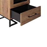 Шкаф-витрина в стиле лофт с чёрной стеклянной дверью Urban Style Space 2 варинант исполнения - 3 | Loft Concept в Омске