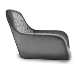 Барный стул со спинкой и подлокотниками на 4-х металлических ножках Douglas Rhombus Серый Велюр варинант исполнения - 2 | Loft Concept в Омске