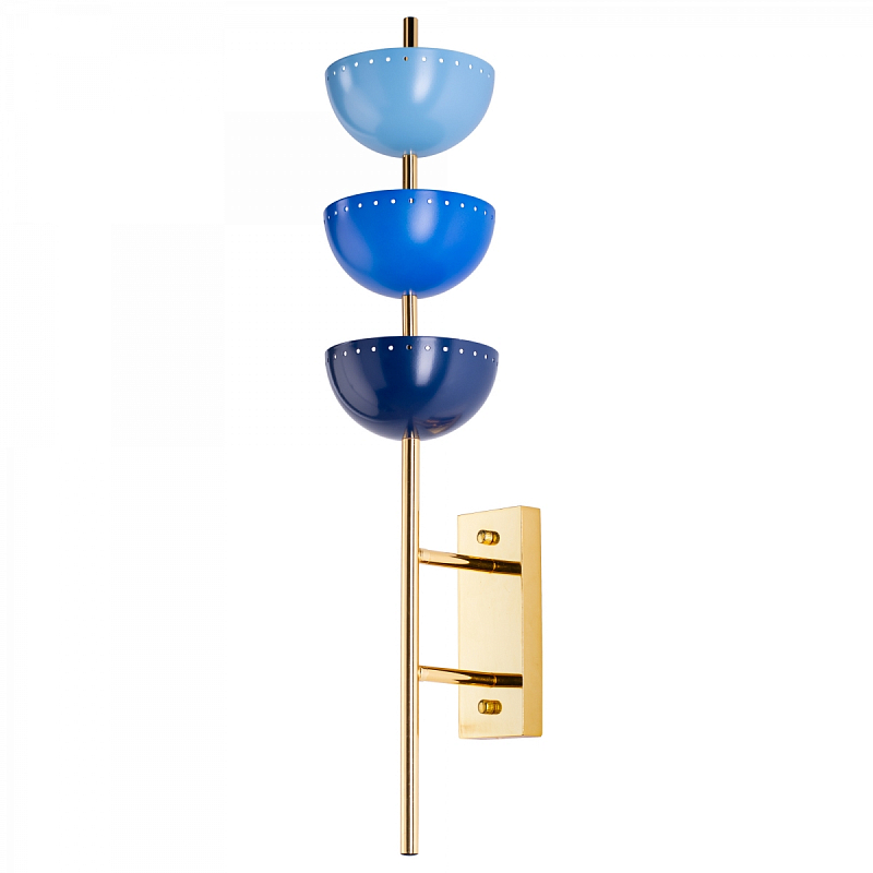 Бра LISBON SCONCE Blue Синий Глянцевое золото Голубой в Омске | Loft Concept 