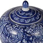 Ваза округлой формы с синей росписью и цветочным узором Blue & White Ornament варинант исполнения - 1 | Loft Concept в Омске