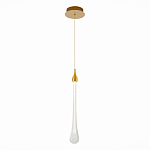 Подвесной светильник с плафоном в форме капли на золотистом каркасе Raindrop варинант исполнения - 1 | Loft Concept в Омске