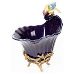 Чаша темно-синего цвета из фарфора с разноцветной птичкой Eden Garden porcelain and bronze варинант исполнения - 9 | Loft Concept в Омске