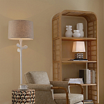 Торшер с белым каркасом и тканевыми абажуром Natural Stems варинант исполнения - 5 | Loft Concept в Омске