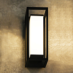 Уличный настенный светильник прямоугольный с чёрной рамкой Высота 35 см Geometric Glow варинант исполнения - 2 | Loft Concept в Омске