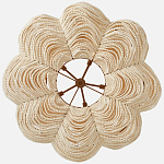 Круглая люстра волнистой формы с декором из круглых деревянных бусин White Wooden Beads Chandelier L варинант исполнения - 2 | Loft Concept в Омске