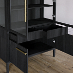 Витрина Primo со стеклянными фасадами и буфетом шпон Черный дуб варинант исполнения - 6 | Loft Concept в Омске