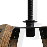 Барный стул со спинкой и металлической подставкой на 4-х деревянных ножках Бежевый Велюр Vendramin Chair варинант исполнения - 5 | Loft Concept в Омске