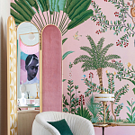 Обои ручная роспись Amazonia Florence Pink dyed silk варинант исполнения - 5 | Loft Concept в Омске