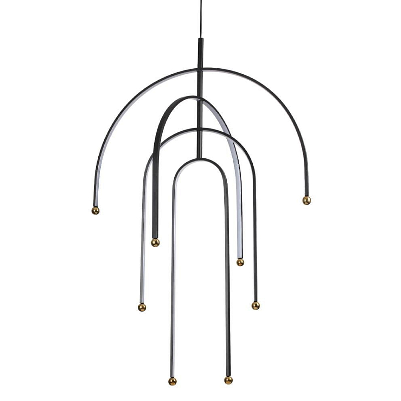 Люстра подвесная с дугообразными изогнутыми элементами Luke Lampco Tracer Lamp Черный в Омске | Loft Concept 