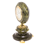 Часы настольные бронзовые из натуральных камней Мрамор и Змеевик Stone Clock варинант исполнения - 14 | Loft Concept в Омске