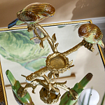 Подсвечник с двумя попугаями из фарфора на бронзовой ветке Eden Garden варинант исполнения - 5 | Loft Concept в Омске