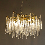 Люстра на подвесе с каркасом из металла и прозрачными подвесками из стекла Droplet Chandelier варинант исполнения - 1 | Loft Concept в Омске