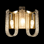 Бра с металлическим основанием золотого цвета и хрустальными подвесками Textured Glass варинант исполнения - 3 | Loft Concept в Омске