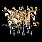 Бра с металлическими лепестками и хрустальными подвесками Leaf Cascade варинант исполнения - 1 | Loft Concept в Омске