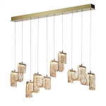 Подвесной светильник линейный с плафонами волнистой формы из фактурного стекла Big Wave варинант исполнения - 8 | Loft Concept в Омске