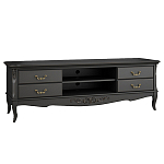 ТВ-тумба черная из массива бука с 4-мя ящиками и 2-мя полками Black Provence варинант исполнения - 1 | Loft Concept в Омске