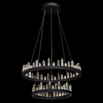 Люстра с двумя кольцами черного цвета с хрустальными элементами QUARTZ CRYSTAL варинант исполнения - 3 | Loft Concept в Омске