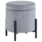 Серо-голубой пуф на черных ножках SANJAY варинант исполнения - 1 | Loft Concept в Омске