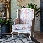 Кресло из массива бука серое с растительным орнаментом Raffael Floral Grey Armchair варинант исполнения - 9 | Loft Concept в Омске
