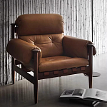 Кресло с деревянным каркасом и обивкой из натуральной кожи Medieval Furniture варинант исполнения - 1 | Loft Concept в Омске