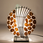 Настольная лампа из перламутра и дерева на подставке Indonesian Shell варинант исполнения - 4 | Loft Concept в Омске