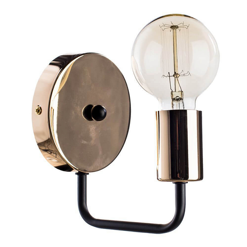 Бра Loft Industrial Glossy Gold Sconces Черный Глянцевое золото Бра Loft Industrial Glossy Gold Sconces Черный Глянцевое золото в Омске | Loft Concept