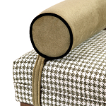 Банкетка Banquette PIED DE POULE с принтом гусиная лапка и бежевыми подлокотниками  варинант исполнения - 1 | Loft Concept в Омске