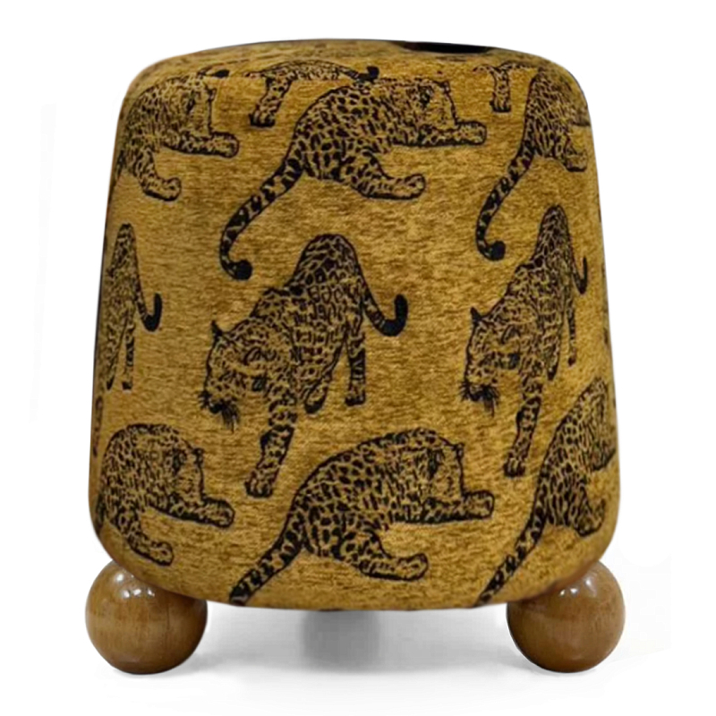 Пуф Wakonda с Круглыми ножками Коричневый орнамет Коричневый в Омске | Loft Concept 