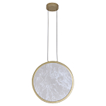 Светодиодный подвесной светильник круглой формы с металлической рамой золотого цвета Marble Glow 47 варинант исполнения - 2 | Loft Concept в Омске