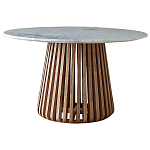 Круглый обеденный стол со столешницей из белого мрамора Veras White Marble Table варинант исполнения - 1 | Loft Concept в Омске