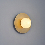 Бра круглое с плафоном из натурального камня на латунном основании Cryptocrystalline Stone варинант исполнения - 7 | Loft Concept в Омске