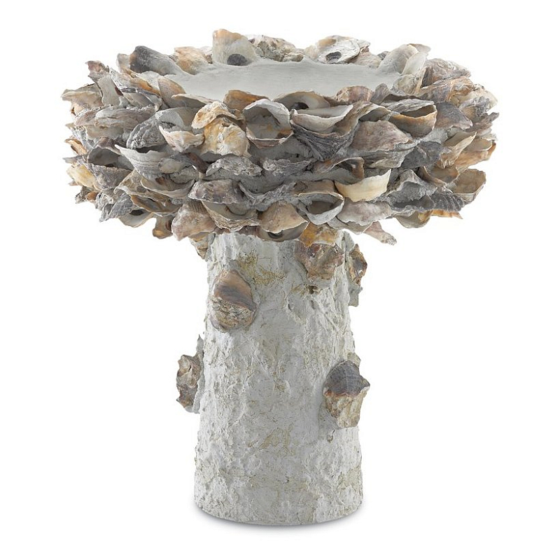 Статуэтка Oyster Shell Small Bird Bath Серый Статуэтка Oyster Shell Small Bird Bath Серый в Омске | Loft Concept