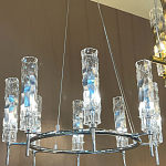 Люстра подвесная круглая с 8-ю цилиндрическими плафонами из стекла LIAISON варинант исполнения - 2 | Loft Concept в Омске