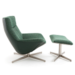 Кресло вращающееся с подставкой для ног зеленое Verdante варинант исполнения - 3 | Loft Concept в Омске
