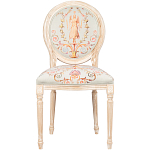 Стул из массива бука светло-серый с растительным орнаментом Raffael Angel Grey Chair варинант исполнения - 1 | Loft Concept в Омске