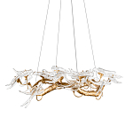 Люстра подвесная с прозрачными стеклянными птичками на ветвях Диаметр 80 см Serip Voa варинант исполнения - 1 | Loft Concept в Омске