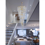 Люстра многоярусная с каркасом из металла и прозрачными подвесками FAIRYTREE Light варинант исполнения - 4 | Loft Concept в Омске