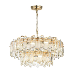 Люстра подвесная двухъярусная с хрустальными овальными подвесками Harmonica варинант исполнения - 2 | Loft Concept в Омске