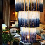 Люстра круглая трехъярусная из бахромы Indigo Gradient Braided Fringe варинант исполнения - 1 | Loft Concept в Омске