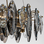 Люстра подвесная круглая с овальными подвесками из стекла дымчатого цвета Harlow Crystal Round варинант исполнения - 4 | Loft Concept в Омске