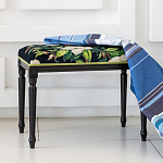 Банкетка из натурального бука черная с изображением птиц и цветов Blooming Birds2 варинант исполнения - 2 | Loft Concept в Омске