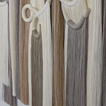 Настенный декор с бахромой белого и бежевого цвета Abstraction I варинант исполнения - 2 | Loft Concept в Омске